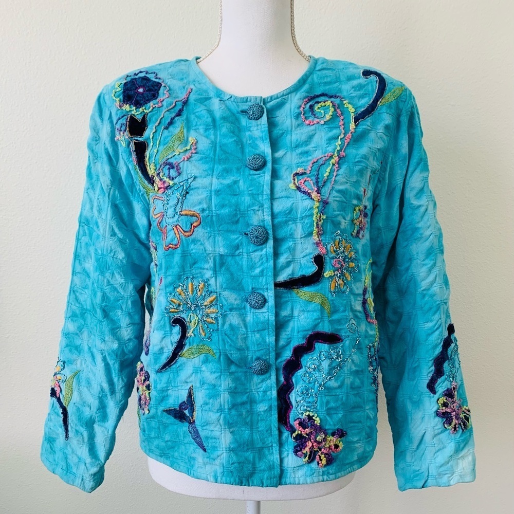 Embroidered Blue Jacket